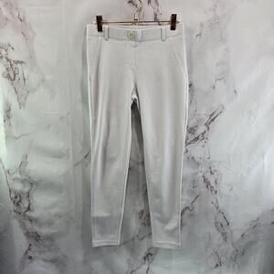 Betabrand Pants Womens Short Pet Crop White Skinny High Rise Creme Twill